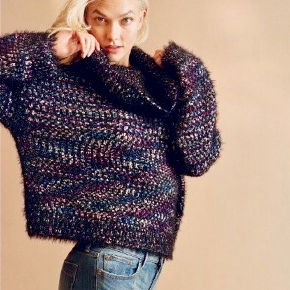 Express Black with Colorful Threads Sweater, Small - Picture 7 of 8